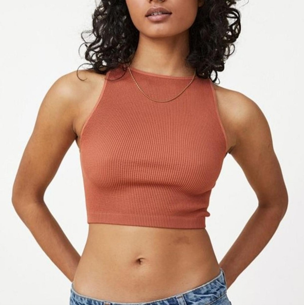 Cotton On Ribbed Crop Tank Top